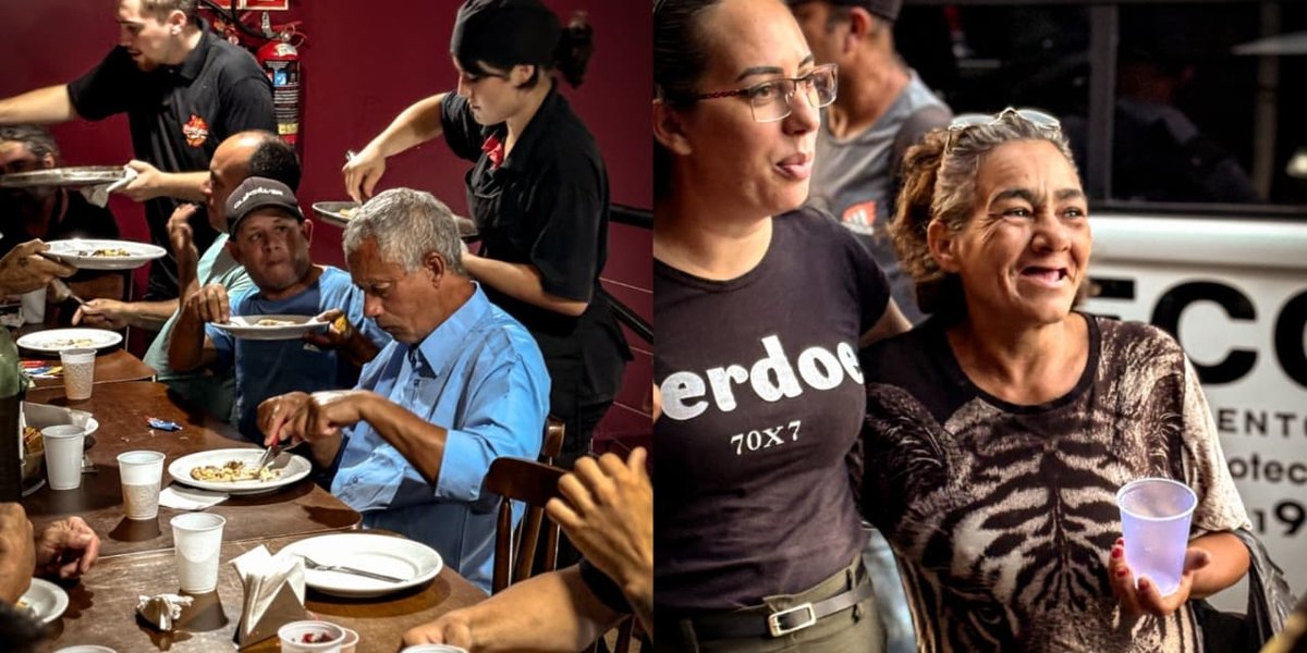 Missão Social oferece pizza a mais de 130 moradores de rua