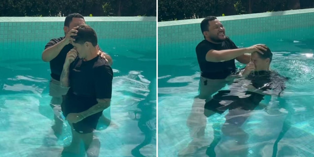 Jogador do Palmeiras é batizado em São Paulo.