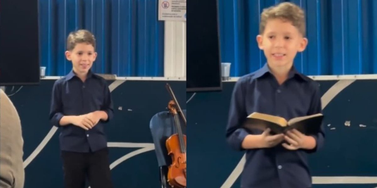 Menino emociona professores ao declarar sua fé: “Amo falar de Deus”