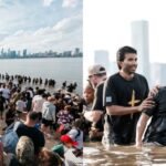 Milhares recebem batismo em rio australiano na Sexta-Feira Santa.