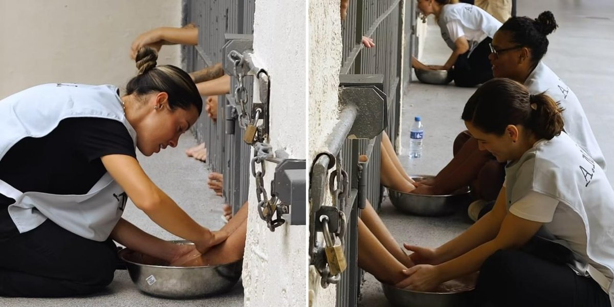 Cristãs celebram Páscoa com detentas em Goiás e lavam seus pés.